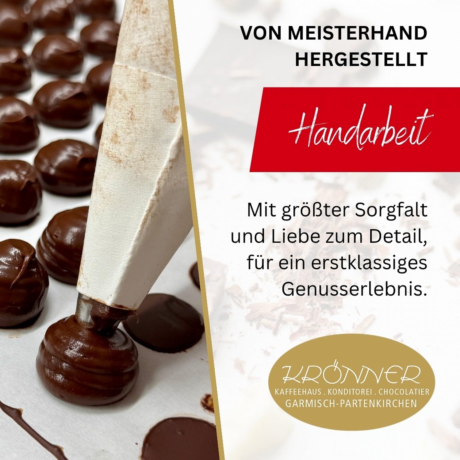 Krönner Luxuspackung 1000 g – Von Meisterhand gefertigte Pralinen – Luxus Pralinen Geschenk – Feinste Mischung – In edler goldener Geschenkverpackung mit Schleife