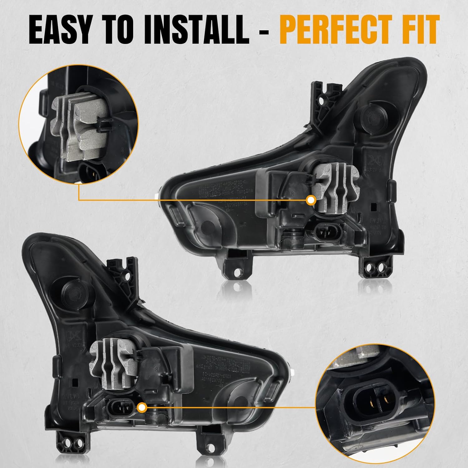 LED Fog Lights Kit Compatible with 2019-2020 Ford Fusion Fog Lamps Driving Foglamps Bezel Covers Left+Right Replacement for FO2593252 FO2592252