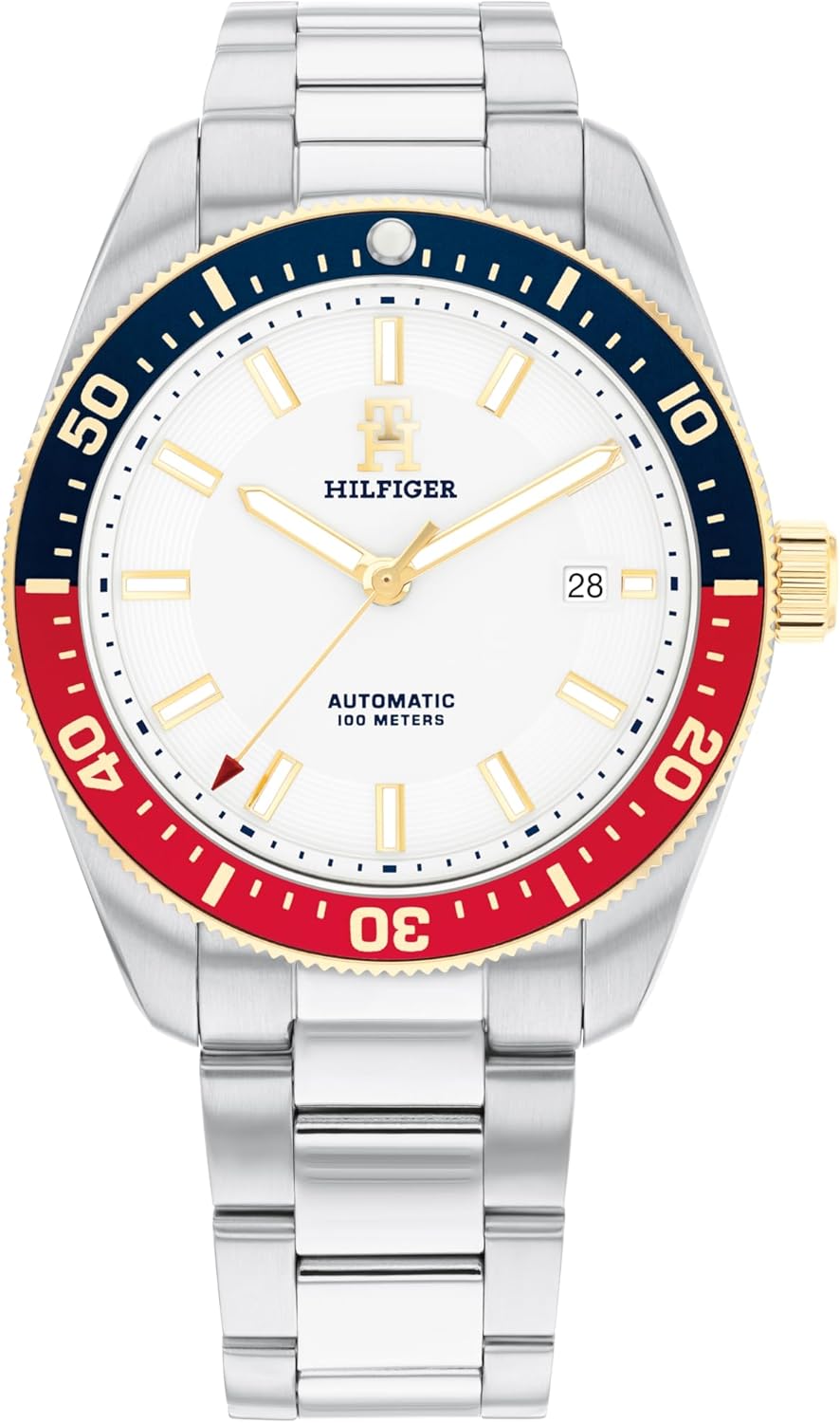 Tommy Hilfiger TH85 Men's Watch - Japanese Automatic Movement on Stainless Steel Bracelet - 10 ATM Water Resistance - Gift for Him - Premium Fashion Timepiece for All Occasions - 40mm
