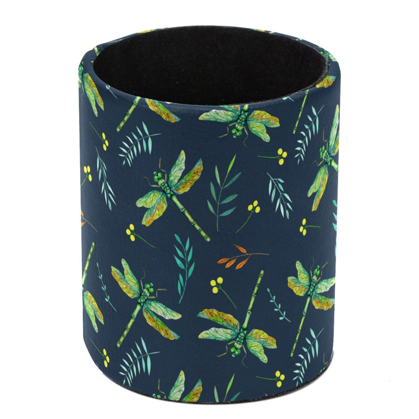 FWJZDSP Pencil Holder For Desk, Green Dragonflies Pen Holder Organizer, Pen Holder For Your Desktop Office Supplies Storage Organizer