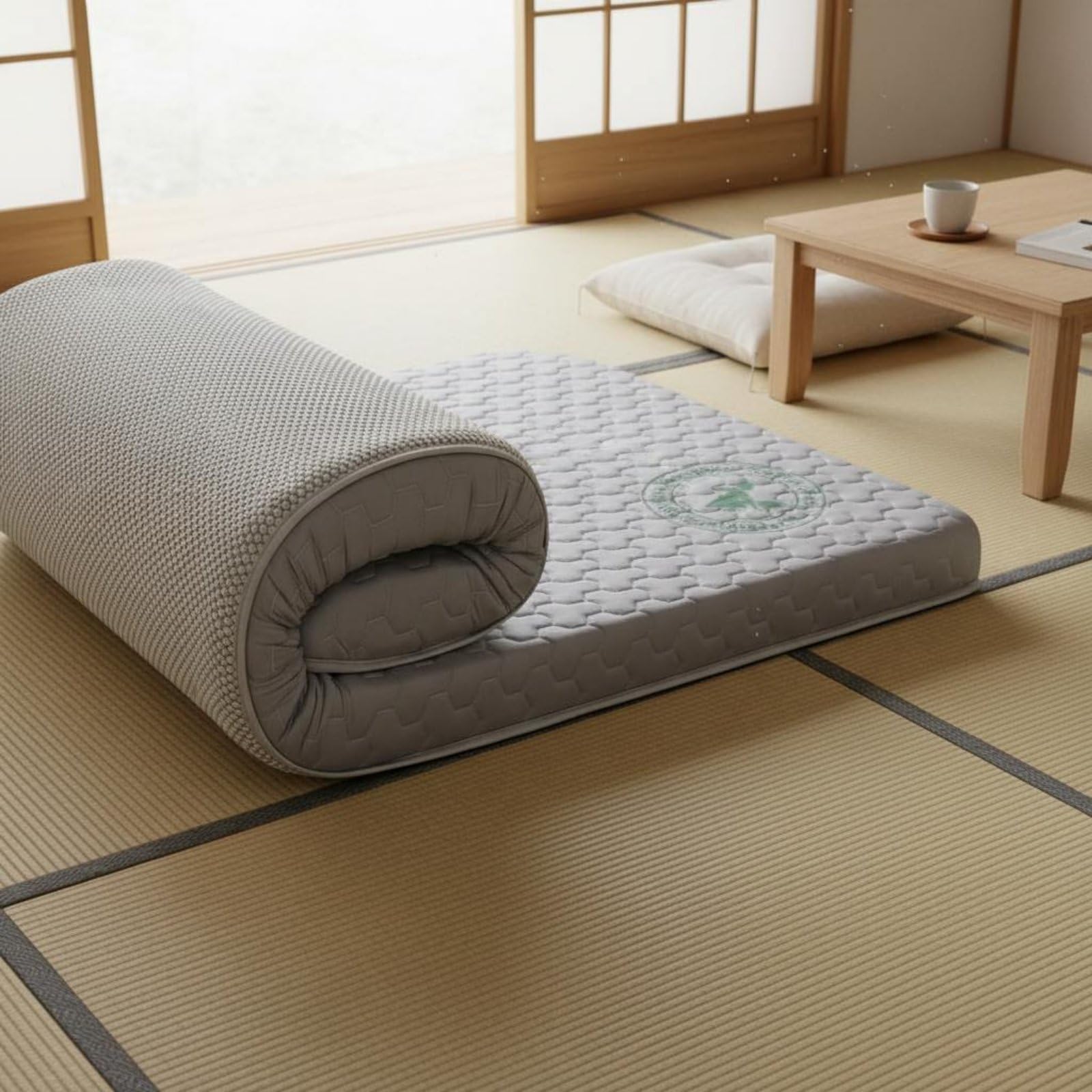 Gralara Topper de Colchón Viscoelástico Suave Colchón Fino Viscoelástico Transpirable Colchoneta Fresco para Arrendatarios, Gris Mitsubishi, 90x190cm