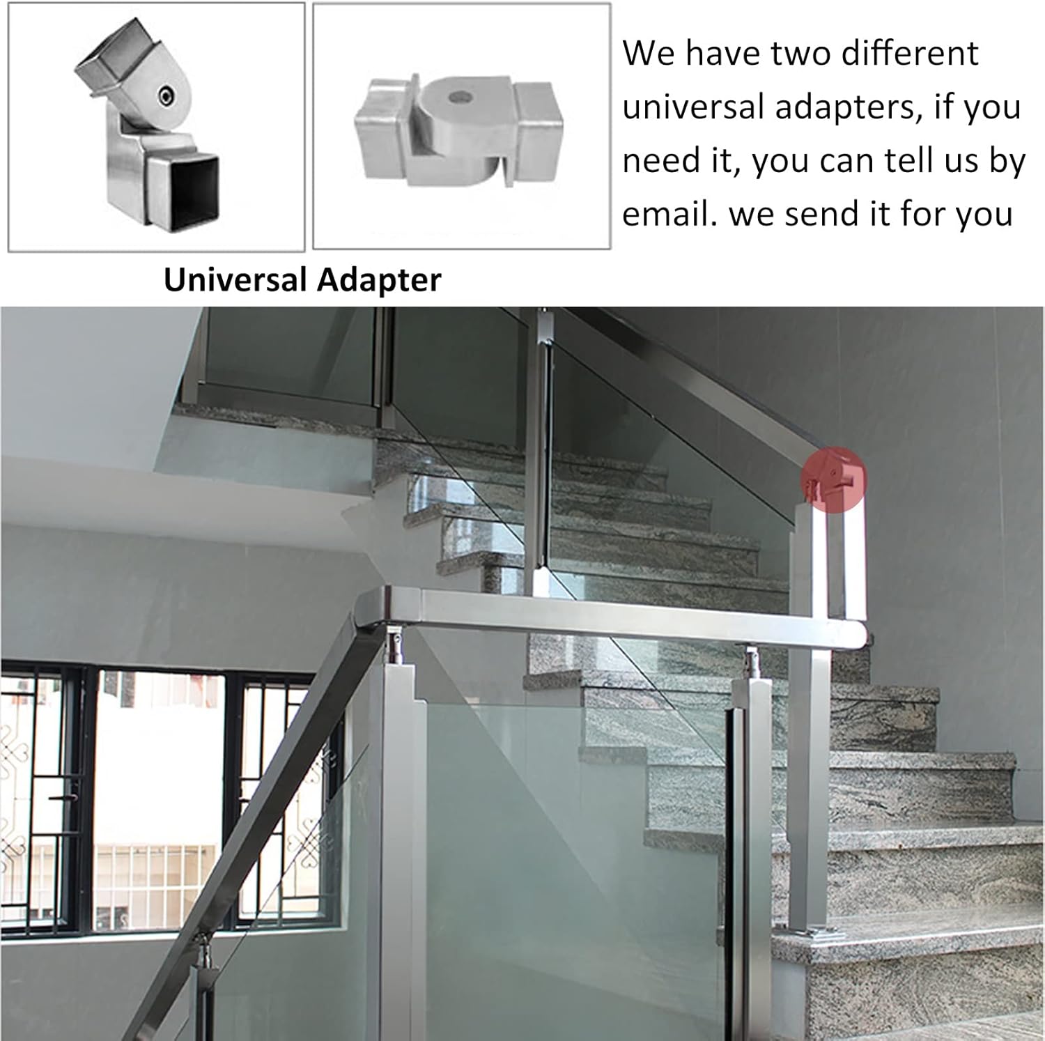 Black Deck Railing Post for Glass Fence, Stainless Steel Outdoor Handrails Kits, for 8-12MM Glass Panels, Balcony Garden Restaurant Playground Pool Glass Fencing