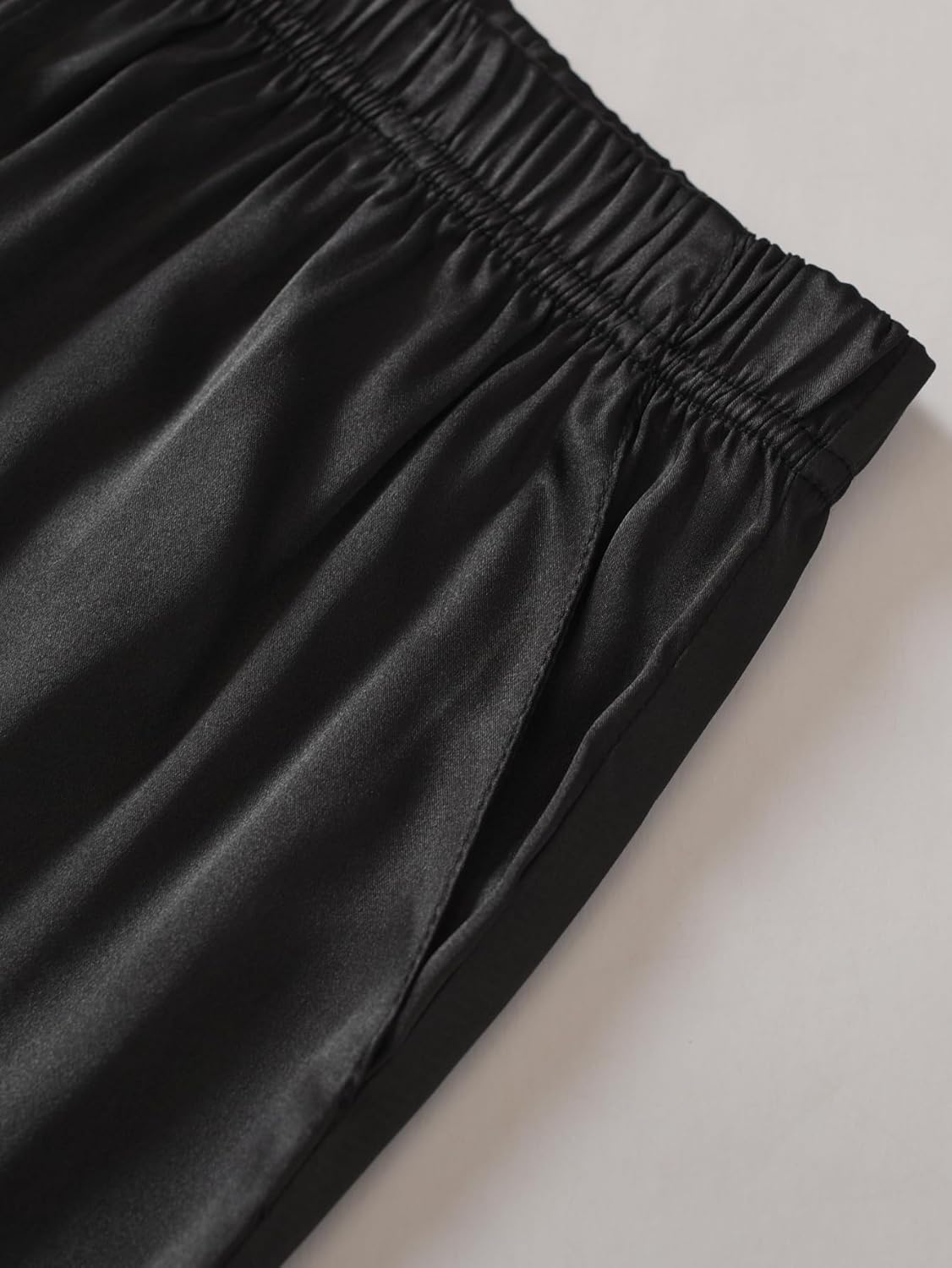 Latuza Women's Petite Satin Lounge Pants Silky Wide Leg Pajama Pants - Image 5