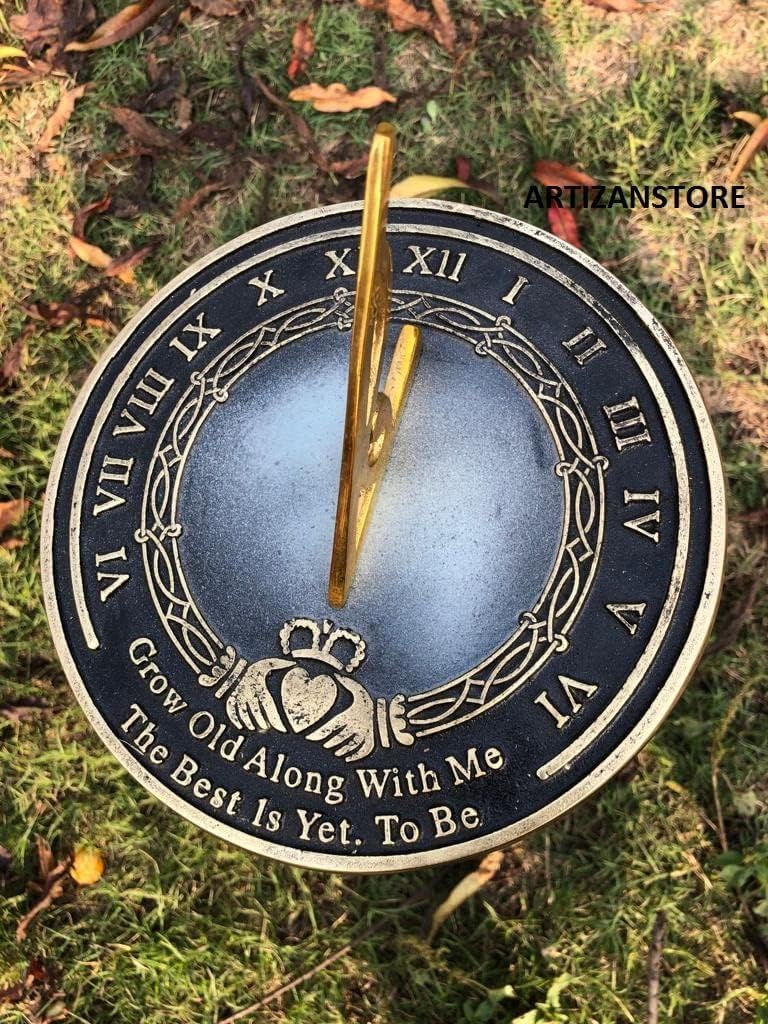 ARTIZANSTORE Brass Sundial Grow Old with Me Premium Brass Design