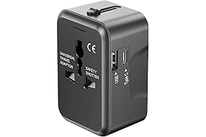 International Travel Adapter with Slim Design
