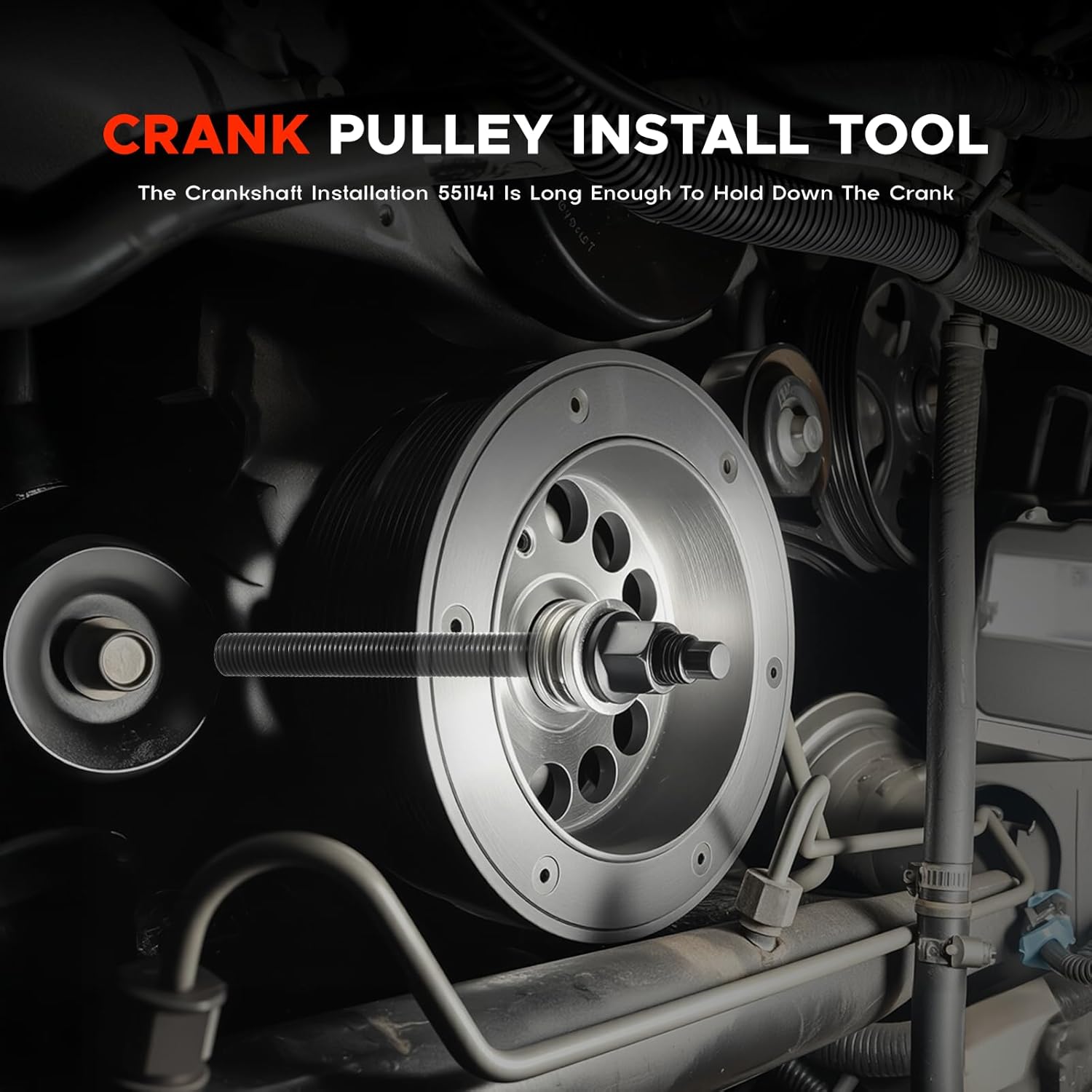 for GM 25264 Harmonic Balancer Puller and 551141 Crank Pulley Install Tool Harmonic Balancer Installation Tool Compatible with GM LS Series Engines 1997-UP