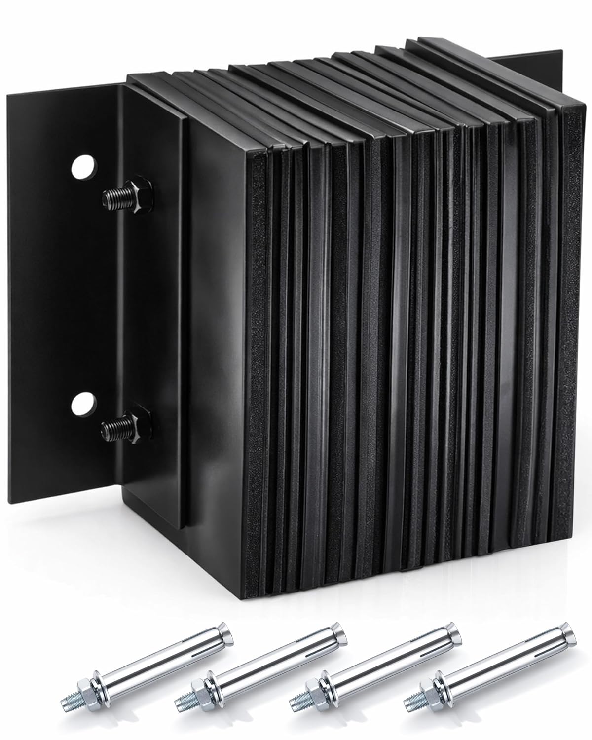 1 Pcs Laminated Rubber Bumper for Truck, Loading Dock Bumpers Equipped with Wedge Anchor Zinc Plated D for Rubber Cushioning Pads at Truck Loading Docks (14" X 10" X 6")