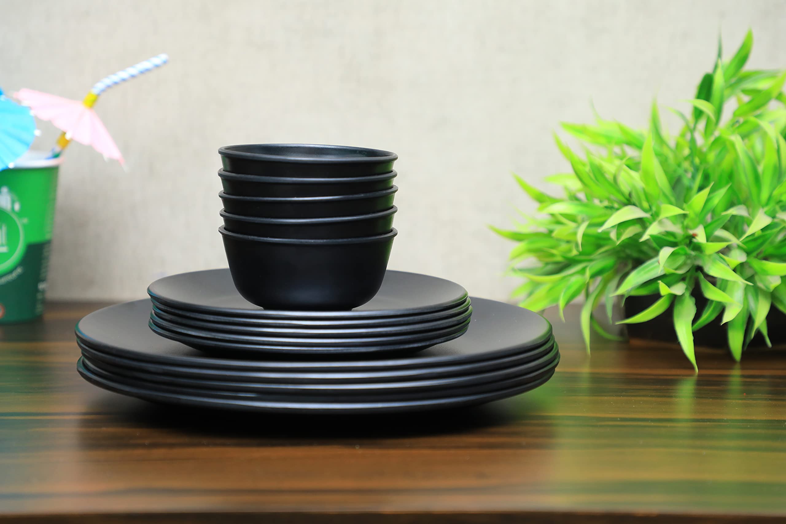 Greenland Black Melamine Dinner Set - 12 Piece -11 Greenland Black Melamine Dinner Set - 12 Piece -11