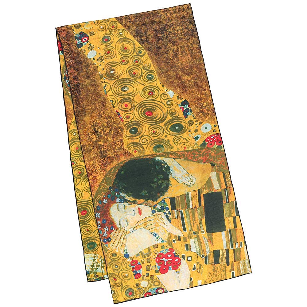 VON LILIENFELD szalik damski 100% jedwab Gustav Klimt motyw pocałunku szalik jedwabny 172 x 42 cm
