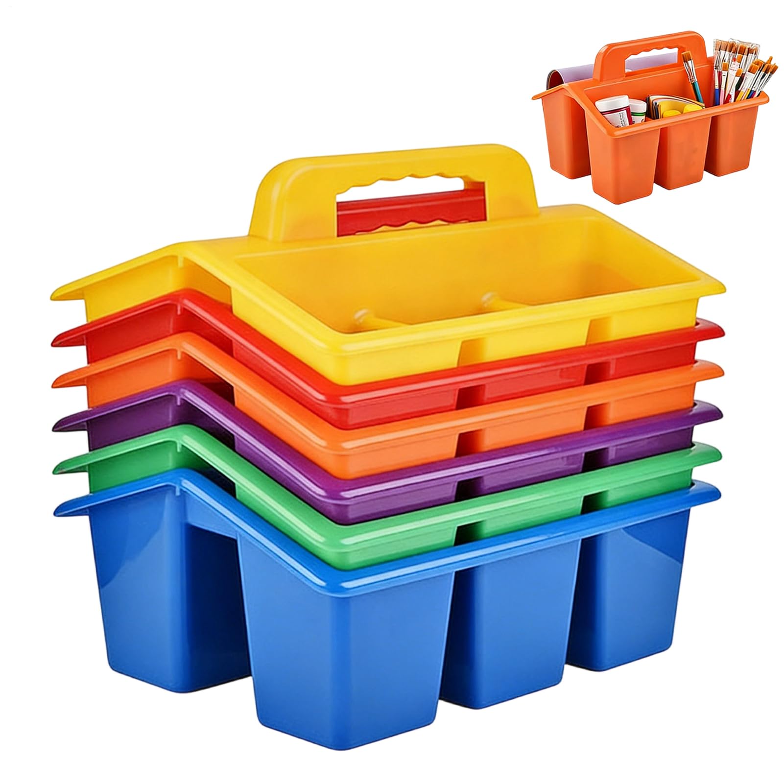 Portaoggetti da Scrivania Compartimenti Multipli 6 Pezzi | Cestini per Aula per Penne Matite Colori Camera da Studio Studenti Bambini Ragazzi