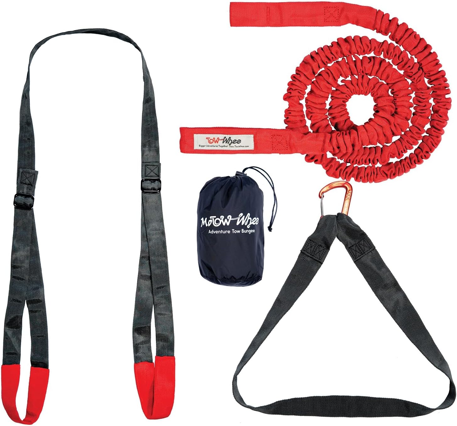 MoTowWhee - The Original Bungee Tow Rope for Motorcycles | E-Bikes Extra Strong Stretch Pull Strap for Recovery Towing (MoTowWhee Kit)