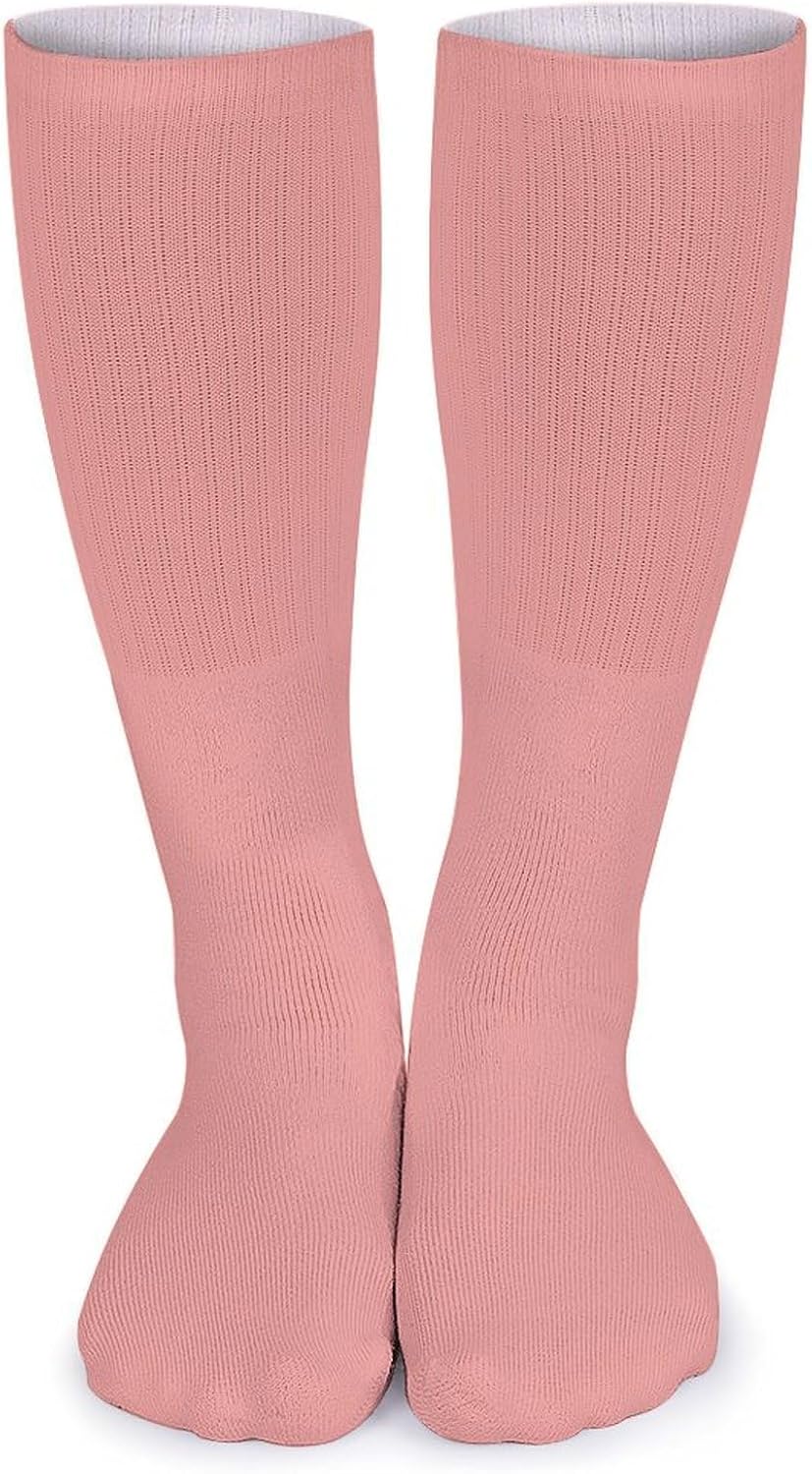 Coral Crew Socks High Stocking Thermal Socks | Tube Socks-Breathable-Moisture-Soft-wicking for Hospital Pilates Yoga for women men Grippy for office and daily walking