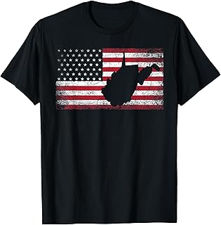 American Flag 4th of July West Virginia WV Vintage Men Women T-Shirt