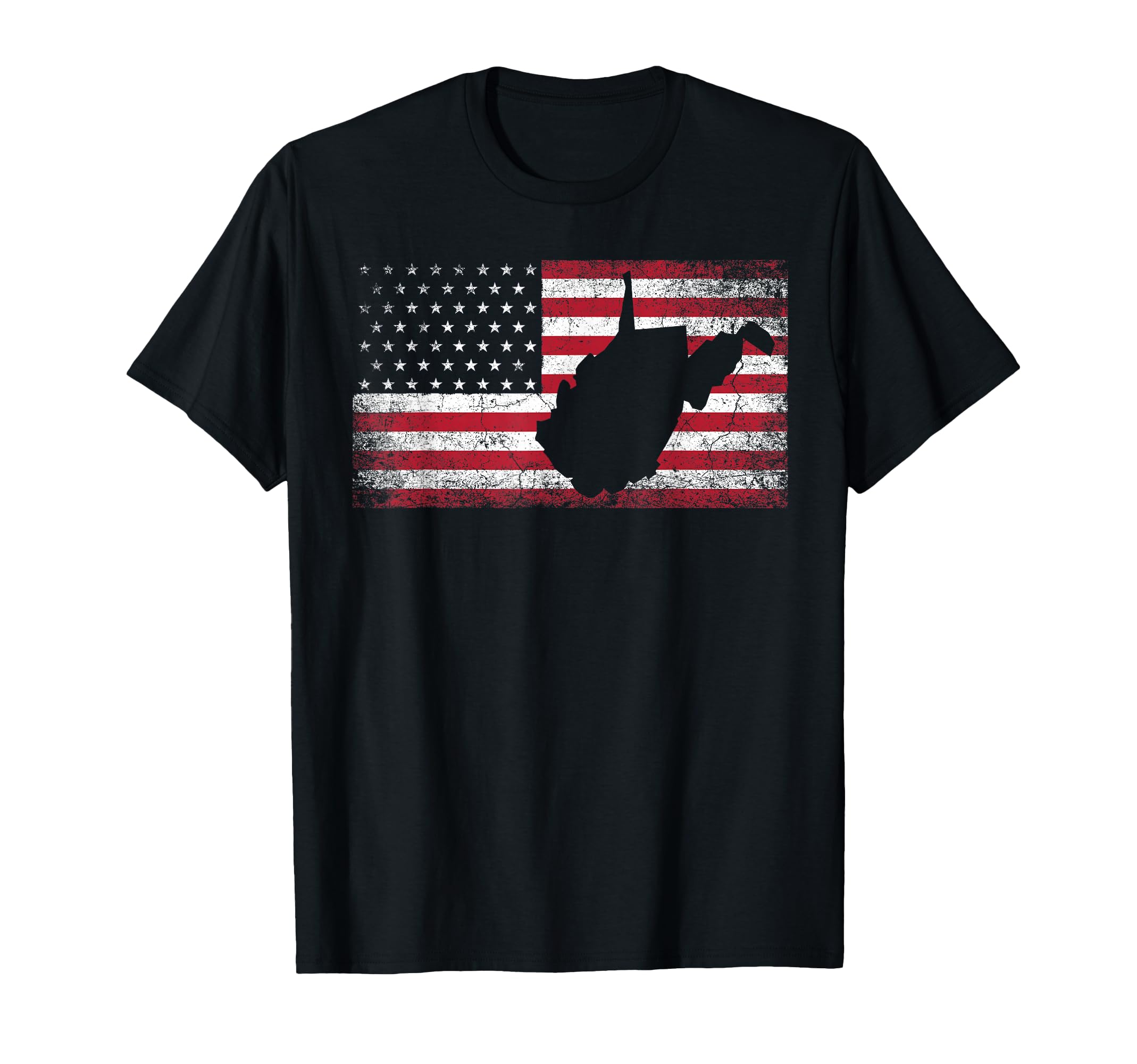 American Flag 4th of July West Virginia WV Vintage Men Women T-Shirt