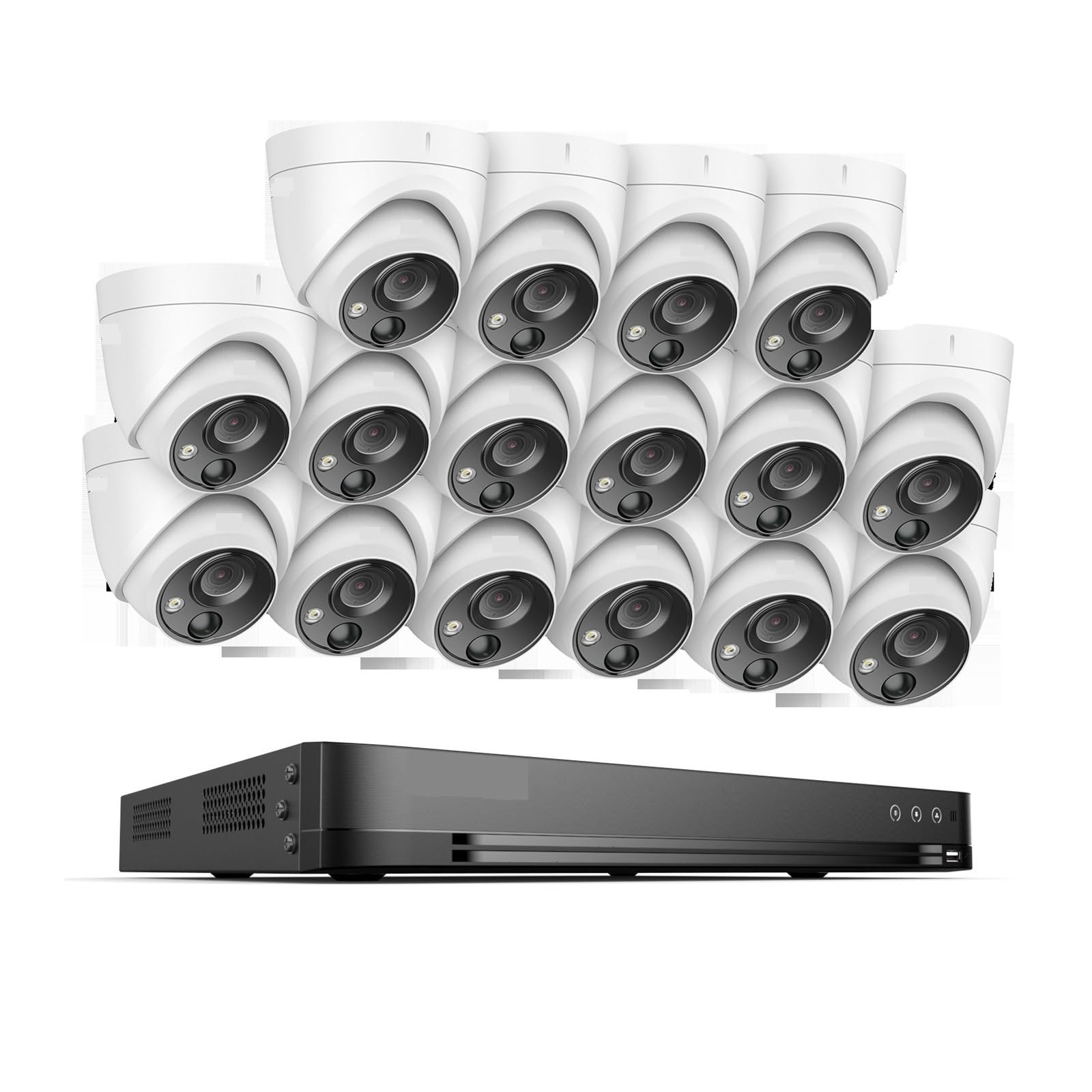 Kamera bezpieczeństwa, 32-kanałowy System Bezpieczeństwa Wideo 1080P H.265 Rejestrator DVR Nadzór Wideo Zestawy Kamer CCTV Zewnętrzne Wykrywanie PIR IP67(NONE,32CH DVR 16Pcs Kits-01)