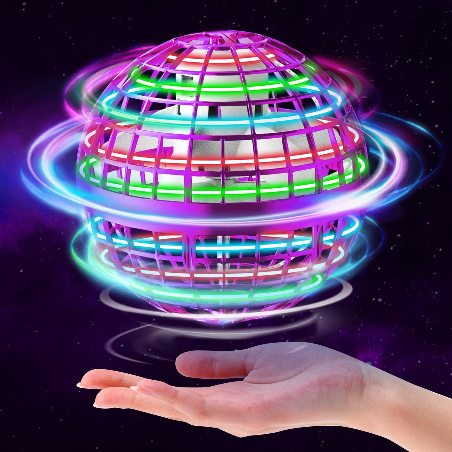 Flying Orb Ball, 2024 Upgraded Cosmic Globe Hover Boomerang Ball, Fidget Spinner Galaxy Ball Outdoor Toys, Easter Christmas Birthday Cool Toys Gifts for 6 7 8 9 10+ Year Old Boys Girls