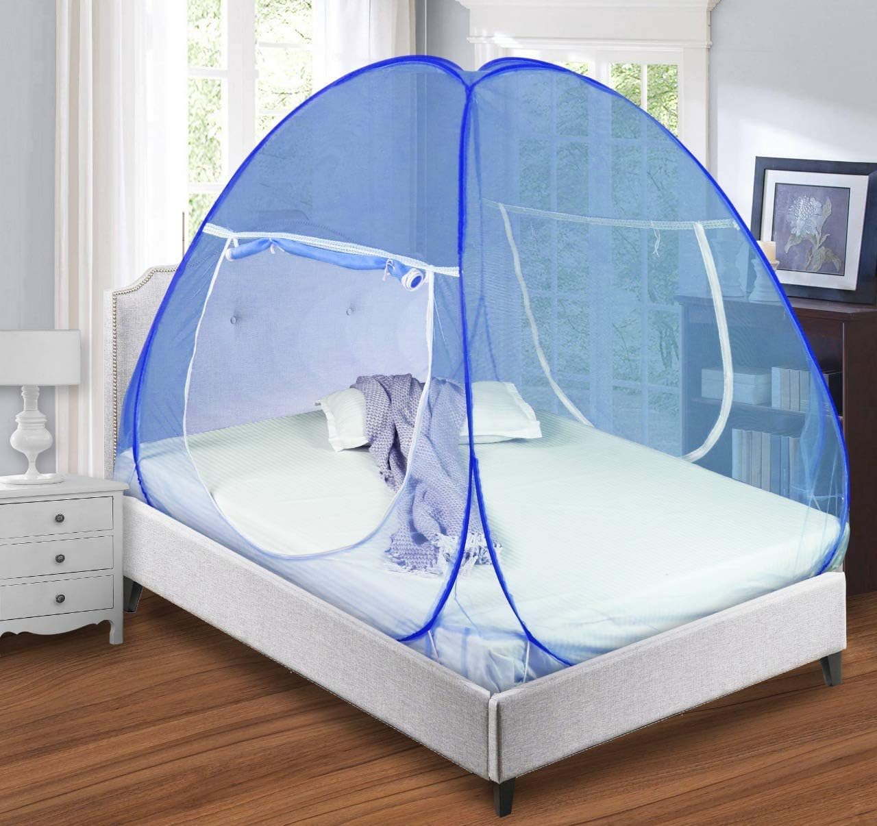 RORAIMA Mosquito Net, Polyester, Foldable for Single Bed, Strong 30GSM net, High Durability, Corrosion Resistant, Lightweight Free Saviours