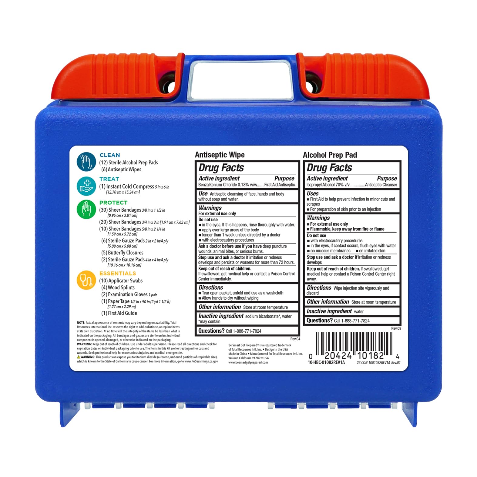 Be Smart Get Prepared 110 Pc First Aid Kit - Home, Car, Office, Travel, FSA — Amazon image 13