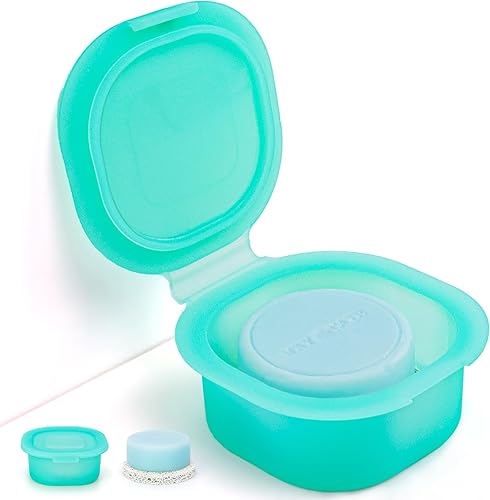 AIDIMMING Soporte para barra de champú, funda de jabón de viaje, recipiente de jabón de silicona a prueba de fugas, jabonera con capa de drenaje,