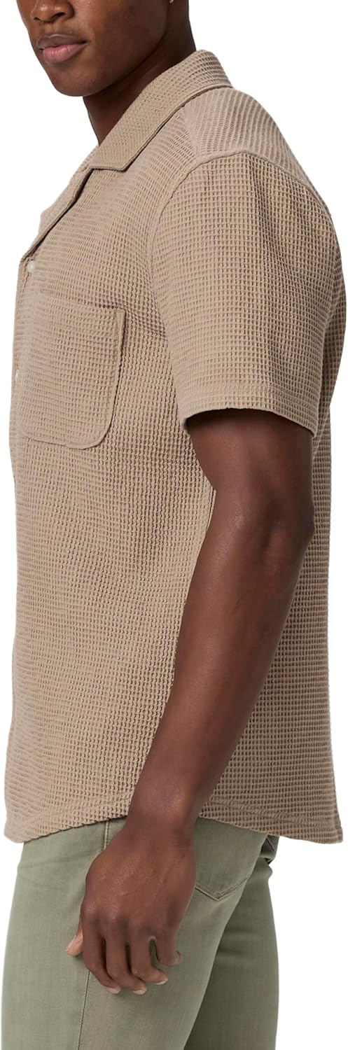 PAIGE Men's Agoura Short Sleeve Waffle Button Up Shirt - Image 3