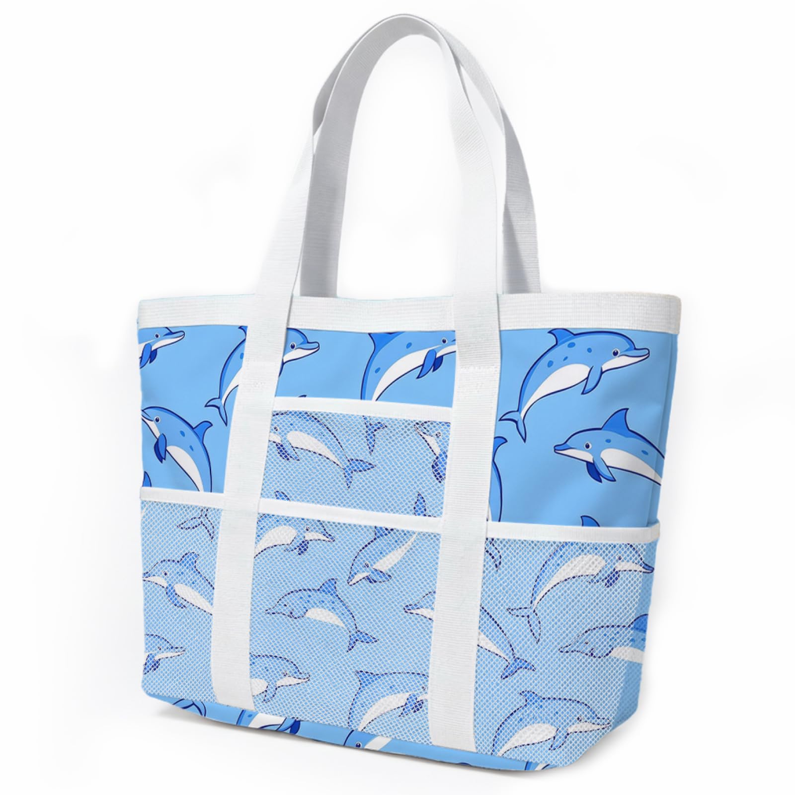 Sac de Plage Sac Fourre Tout Voyage Tote Bag Piscine Avec Fermeture Éclair Cabas de Voyage Accessoire Plage Pliable Et Léger Beach Travel Bag Gym Cabas Femme
