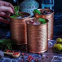 Vista 2 de Copper Cocktail Tins Set of 2 12oz - Chosen By Professional Bartenders - Bean Tin Design - Perfect Copper Mug Bar Set for Better Drinks - Ice Cold