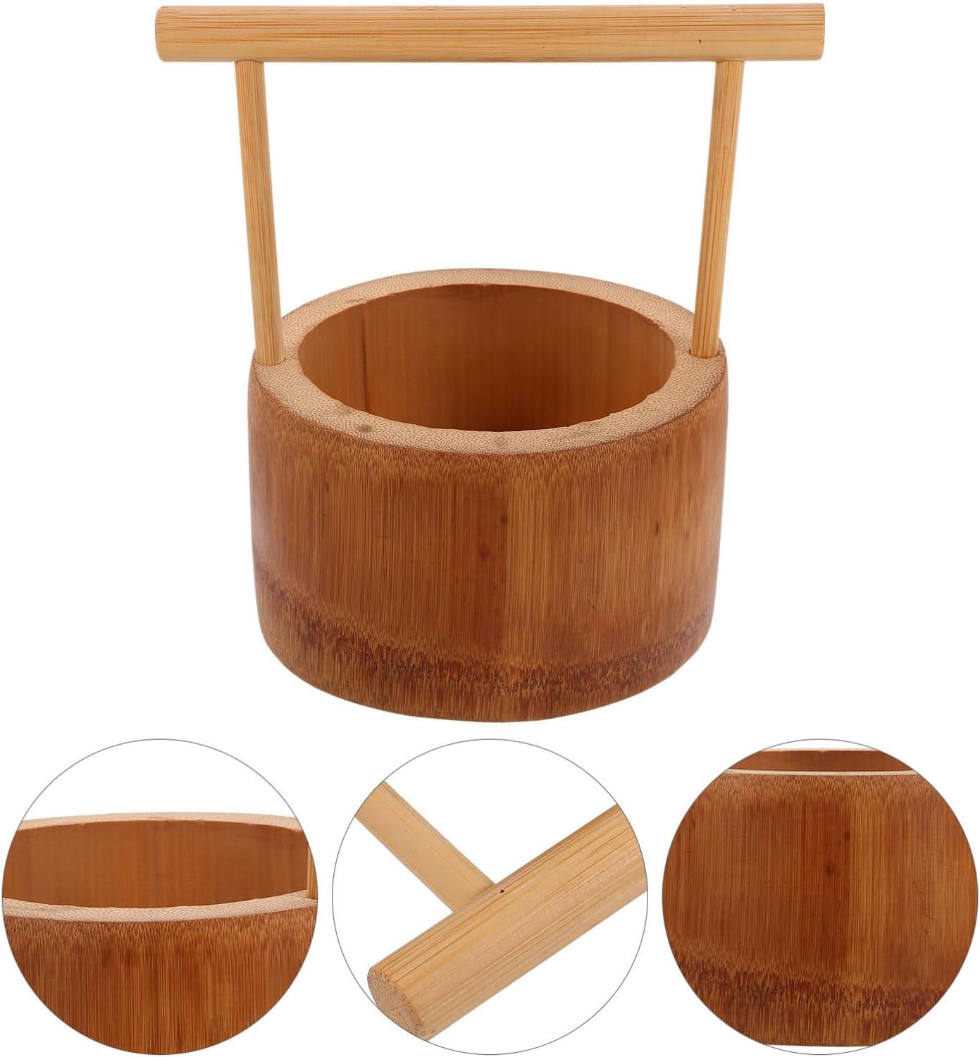 Handheld Small Bucket Snack Serving Holder Food Storage Container with Handle for Tea Ceremony and Candy Display
