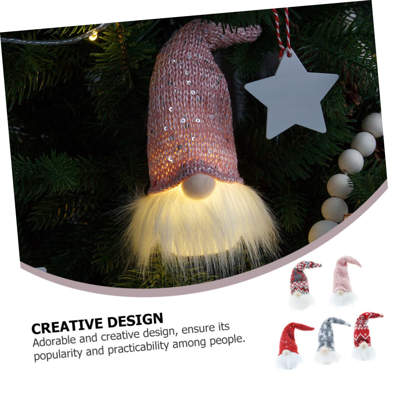 Ciieeo 10 STK Weihnachtsschmuck dekorative Hängepuppe Weihnachtsplüschzwerg Kaminzwerg Krippendekor weihnachtsdeko Weihnachts Figuren Weihnachtspuppen dekorative Wichtelpuppe LED Lichter