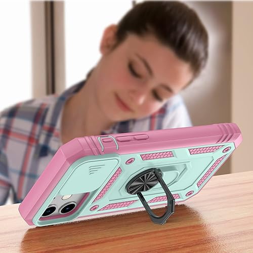 Vista 81 de Korecase Funda de protección para iPhone 12 y 12 Pro Ring Case con cubierta para lente de cámara, grado militar, resistente, de doble capa, cuerpo