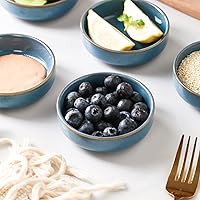 Vista 5 de Selamica Tazones de cerámica para salsa de soja de 3.3 pulgadas, platos de acompañamiento, cuencos pequeños para condimentos, sushi, ketchup