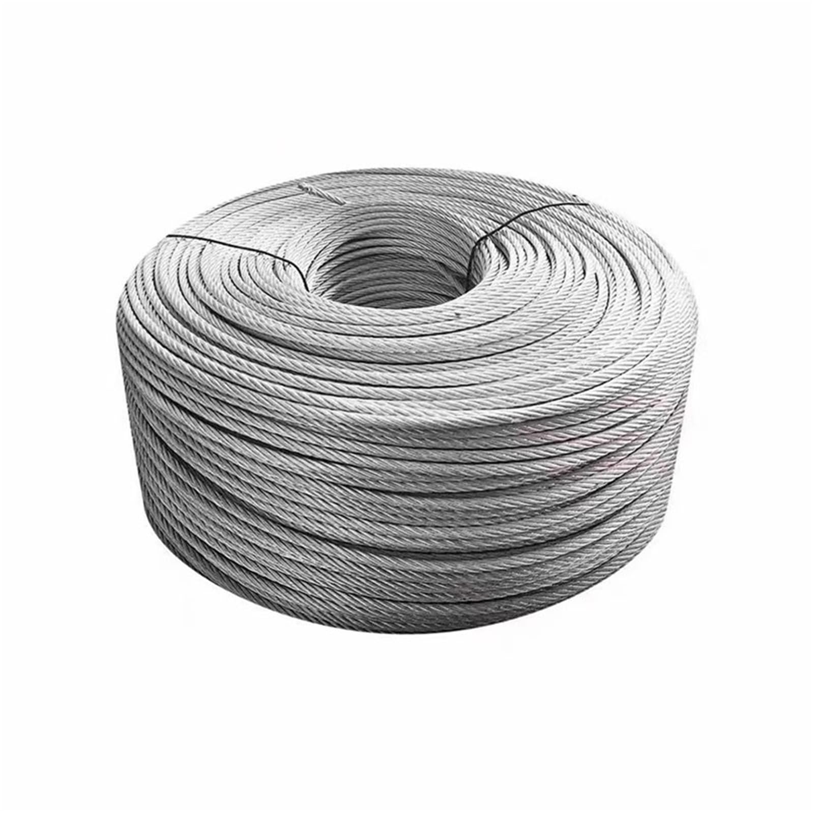 Funi metalliche Cavo metallico zincato da 4 mm rivestito in PVC con chiusure for aste for tende, stendibiancheria e supporto for piante Per uso domestico(M)