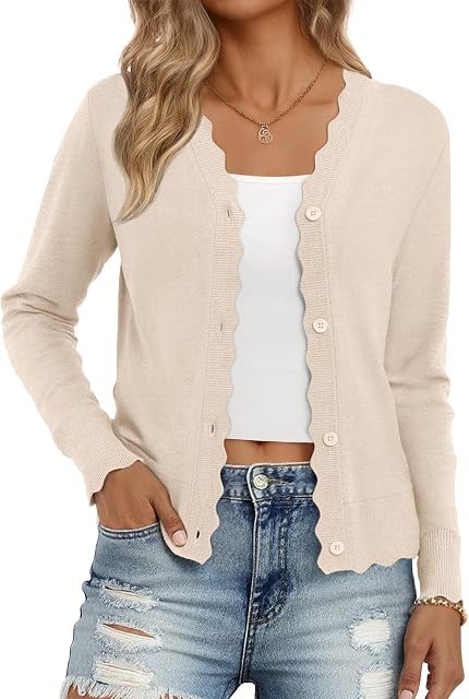 Chandails de cardigan à manches longues V-Neck ouvert avant léger bouton vers le bas Chandail Chandaillères d'automne 2026