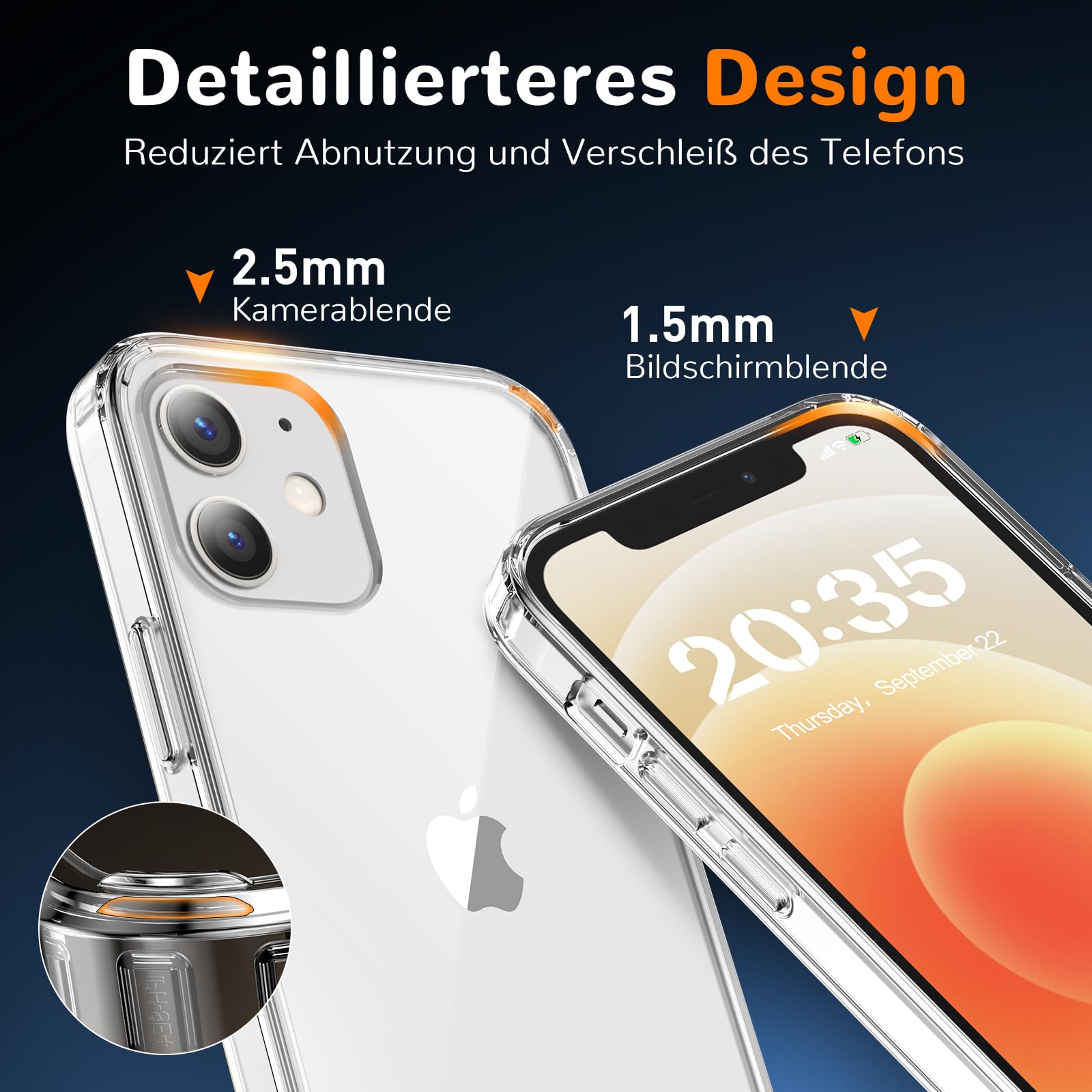 Clear Case for iPhone 12/12 Pro, Ultra Thin, Shockproof TPU Cover, Anti-Yellowing, Crystal Clear, Phone Case for Apple iPhone 12/12 Pro - Clear — view 5