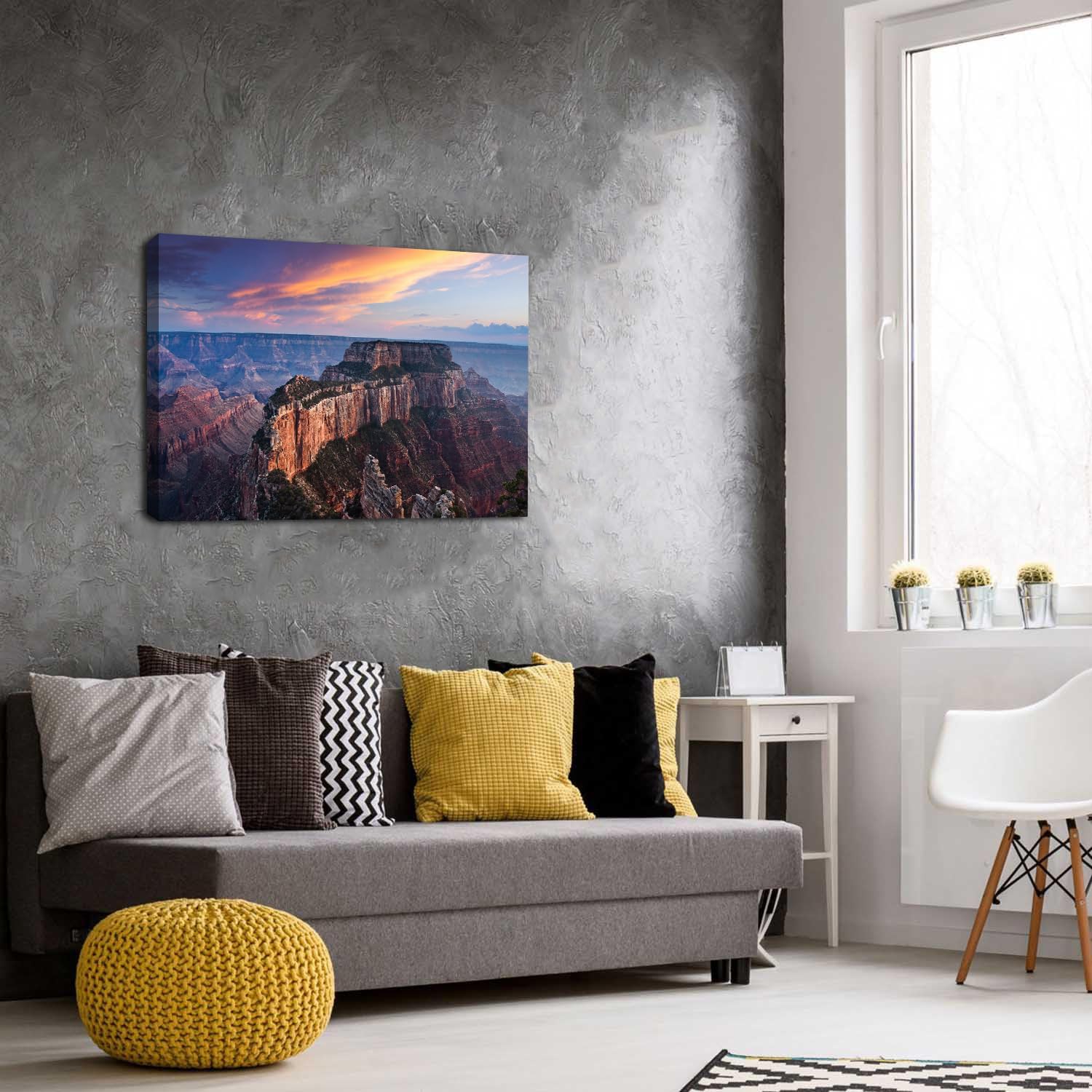 Grand Canyon Mountain Wall Art Arizona National Park Landscape Wall Decor Western Desert Decor Nature Sunset Grand Canyon Scenery Canvas Prints Artwork for Living Room Office Home Decoration 24x36"