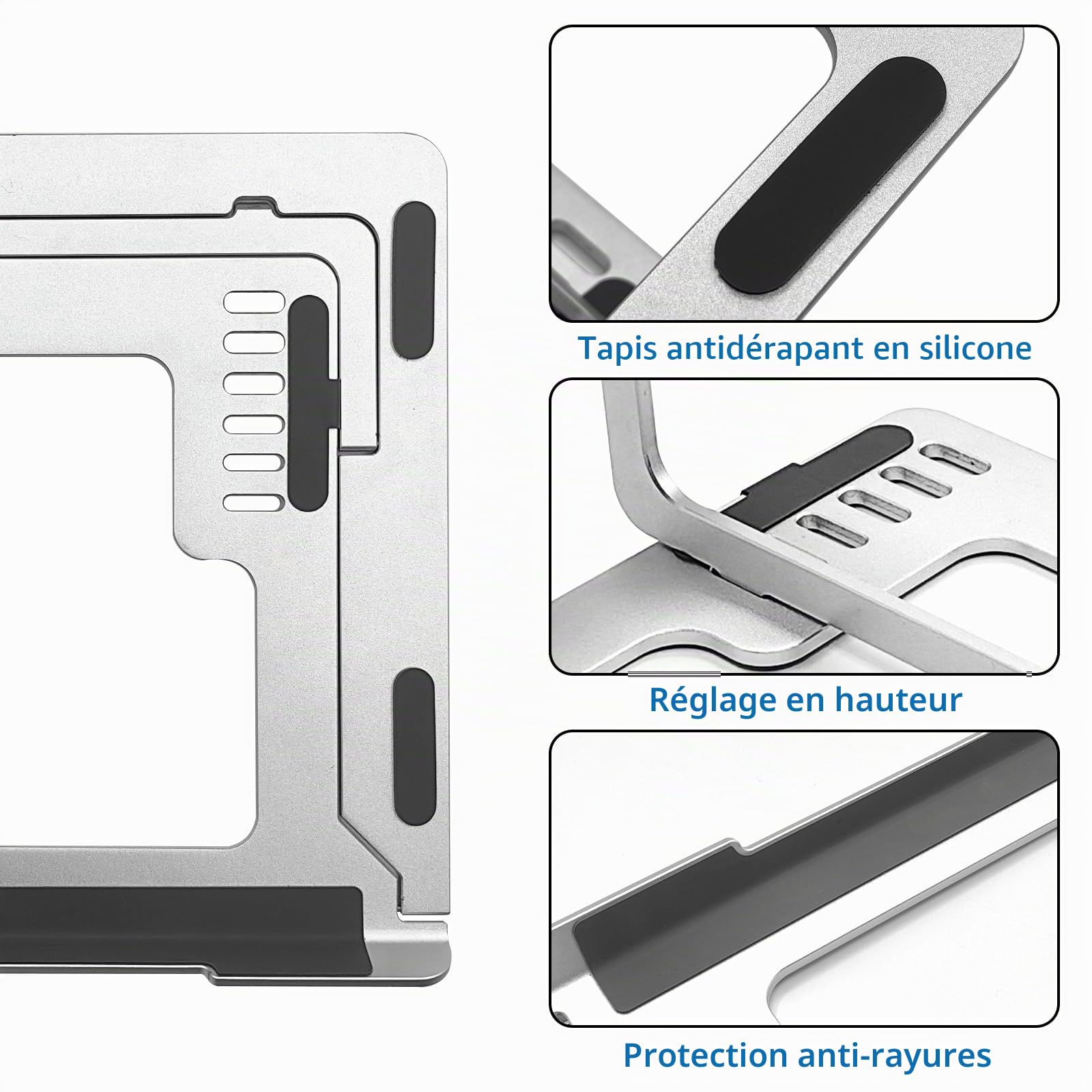 Musiin Support pliable pour contrôleur de batterie compatible avec NI Maschine MK3, Ableton Push3, Akai MPC One+, MPC Live 3, Behringer Mixer, support pliable portable en aluminium solide