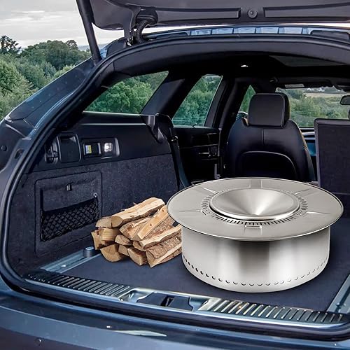 Miniatura 7 de HGD Firepit - Deflector de calor para hoguera individual de 19.5 pulgadas, difusor de calor portátil de acero inoxidable 304 captura y redirige el