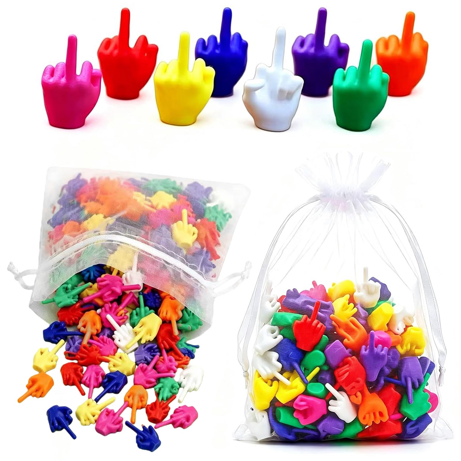 Mini Middle Finger Hands Bulk, Bag of Hands, Tiny Middle Fingers