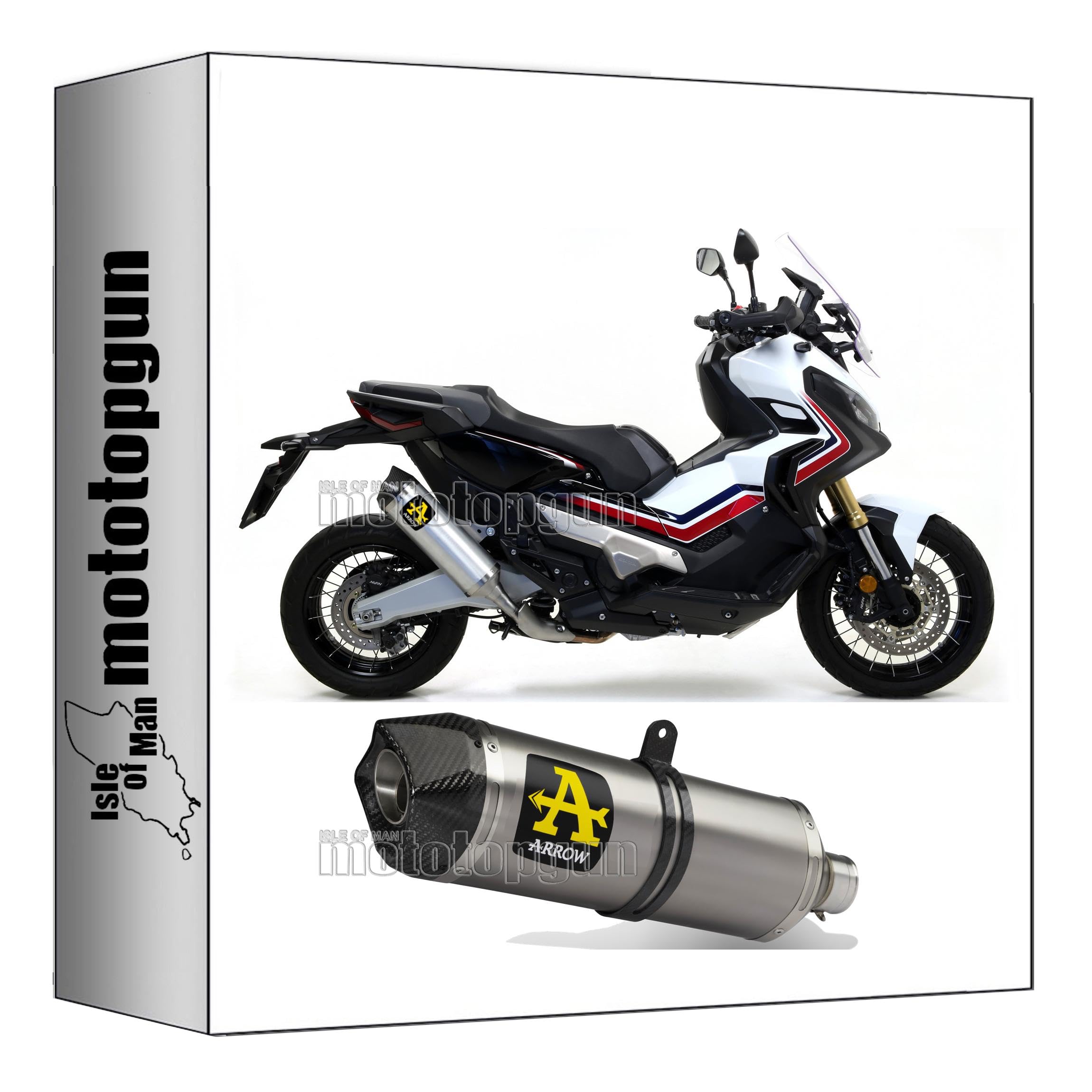 arrow 71864AK scarico omologato race-tech alluminio fondello carby compatibile con honda xadv x-adv 750 2017 2018 2019 2020 2021 2022 2023 mototopgun