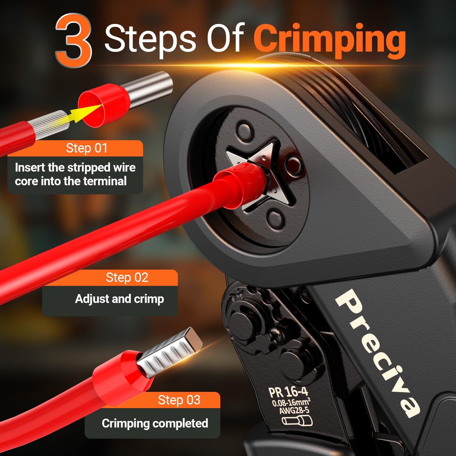 Pinza Crimpatrice con 1500pezzi，Capicorda da 0,08-16mm² ， Regolabili，Pinza Capicorda， Crimpatrice Puntalini，Terminali Elettrici A Crimpare， Kit Elettricista Per Uso Industriale E Fai-Da-Te