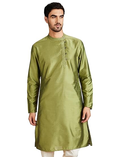 Men's Festive Embellished Long Kurta (Regular Fit)