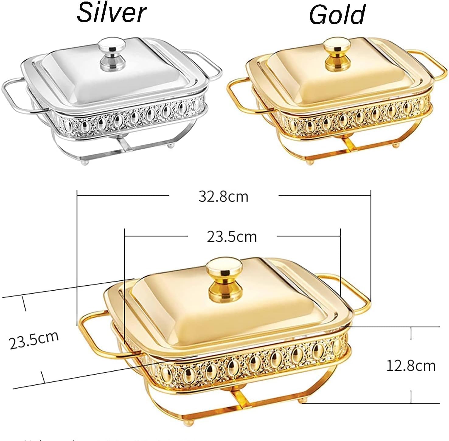 Set di scaldavivande da 1,8 l, scaldavivande e scaldavivande con coperchio, scaldavivande per feste, buffet, picnic all'aperto, casa,