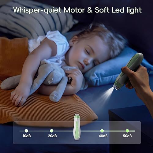 Miniatura 7 de Cortador de uñas eléctrico para bebé, 15 en 1, para un cuidado suave de las uñas, lima de uñas eléctrica recargable con luz y 15 almohadillas de