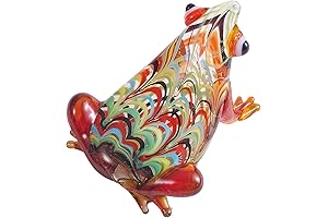 Frog Figurine Glass, Hand Blown Figurine, Unique Miniature Glass Frog, Collectible Animal...