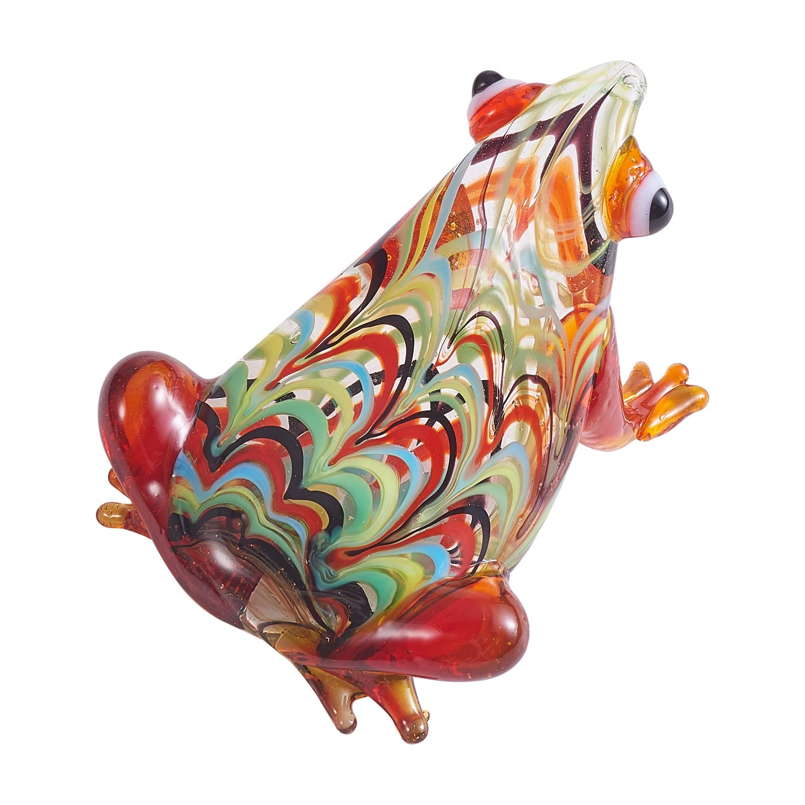 WEWAYSMILECute Frog Blown Glass Art, Art Glass Miniature Animals, Glass Animal Collectible Figurine, for Table Ornaments Home Decor (Red)