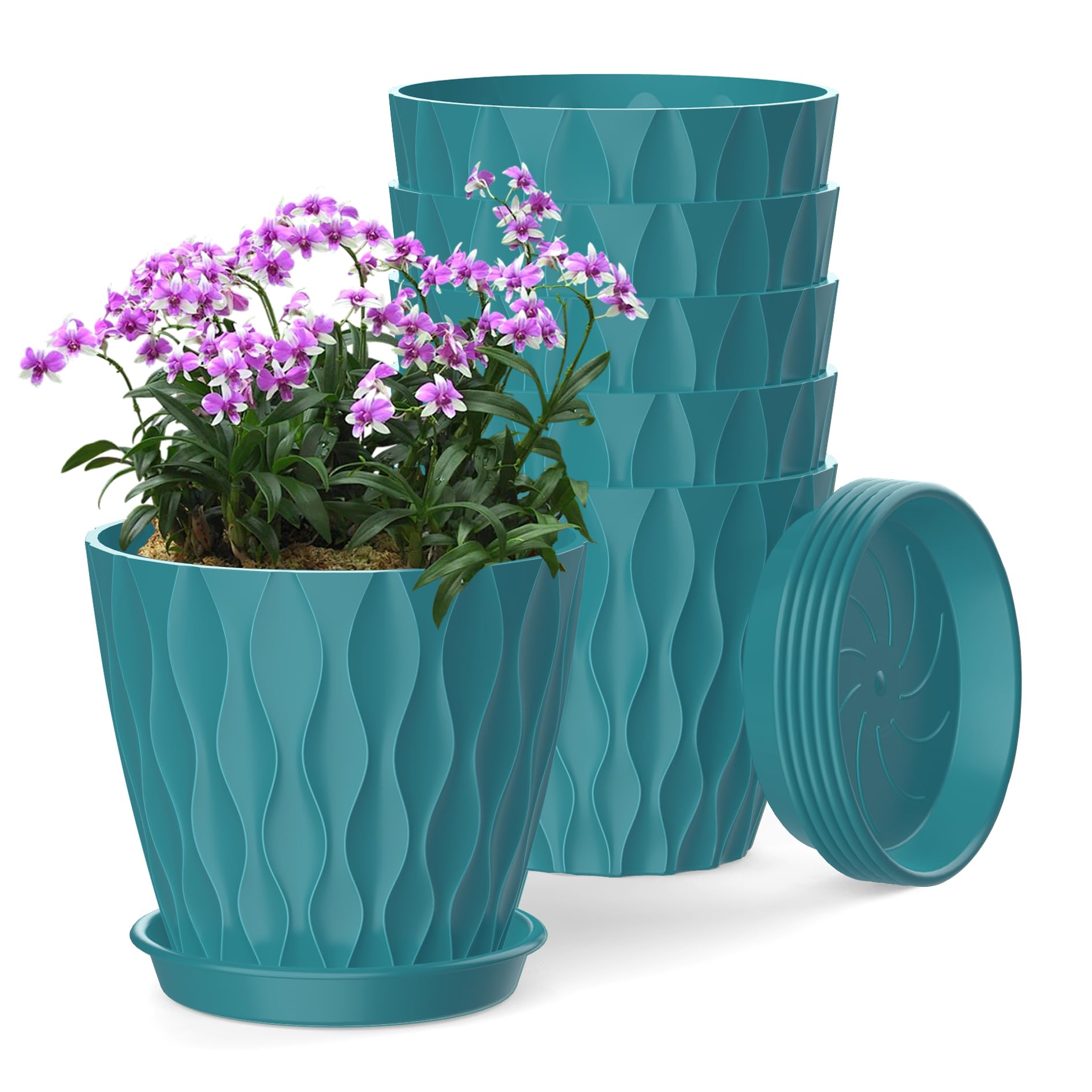 Colorful 4 Inch Plant Pots - 6 Pack -12 Colorful 4 Inch Plant Pots - 6 Pack -12