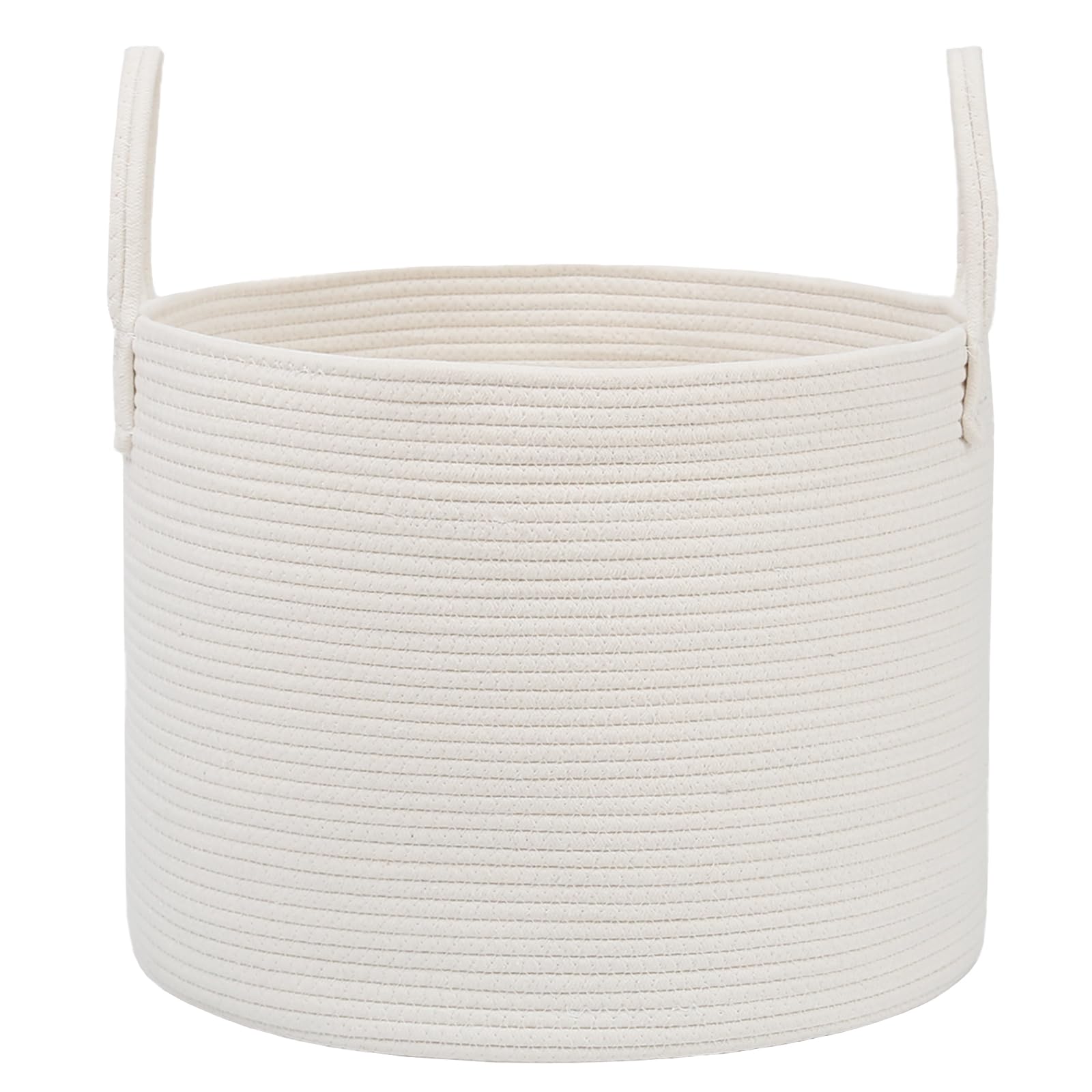 JMvicyroam 65L Extra Large Blanket Basket for Living Room - Woven Cotton Rope Laundry Hamper with Reinforced Handles - Storage Bin for Pillows, Comforters & Toys - Machine Washable,Oatmeal — view 16