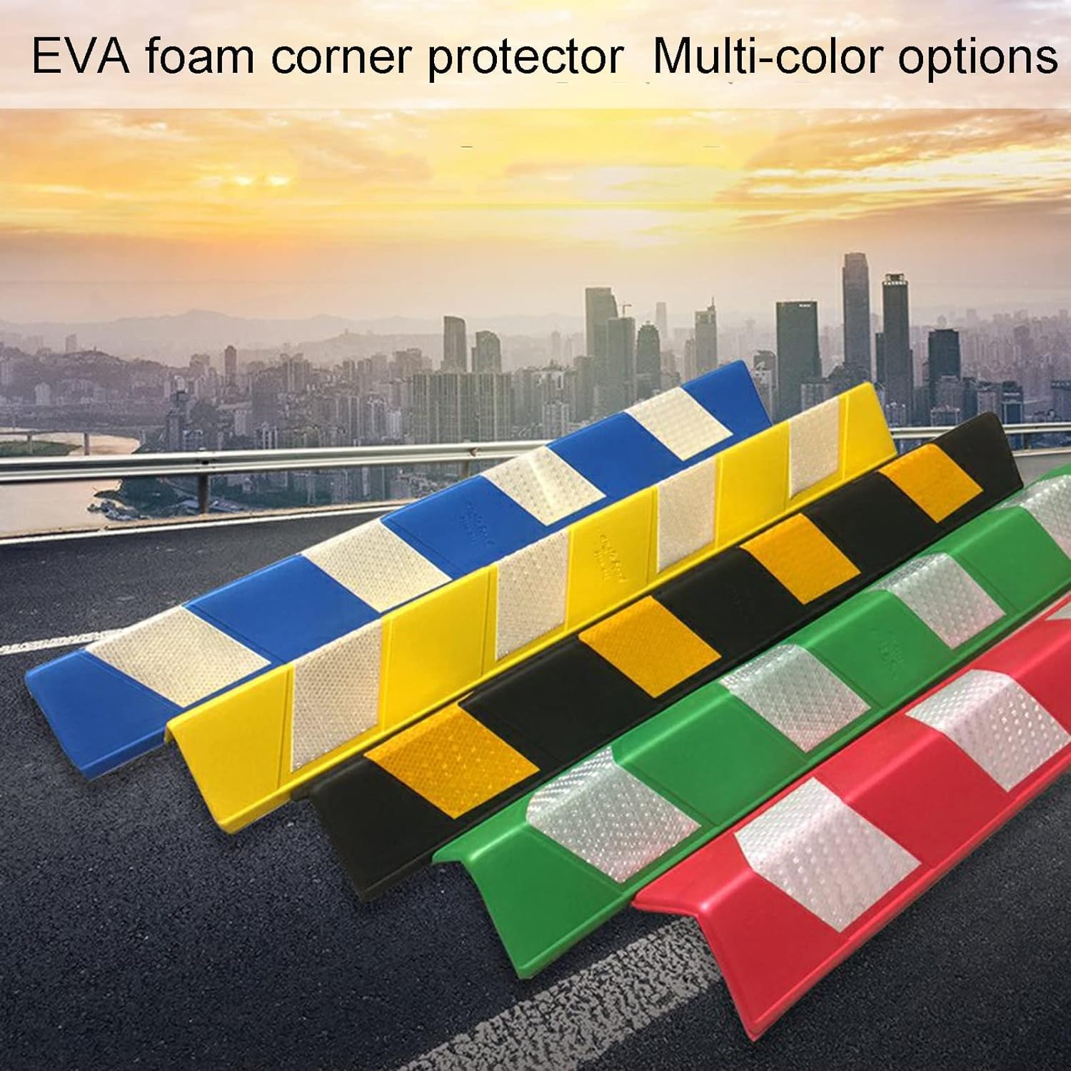 Protectores de Esquina para Paredes y garajes, Protectores de Espuma para columnas y Paredes, Ideales para estacionamientos y almacenes. Incluyen Tiras Reflectantes y Pro,Rosso-12pcs