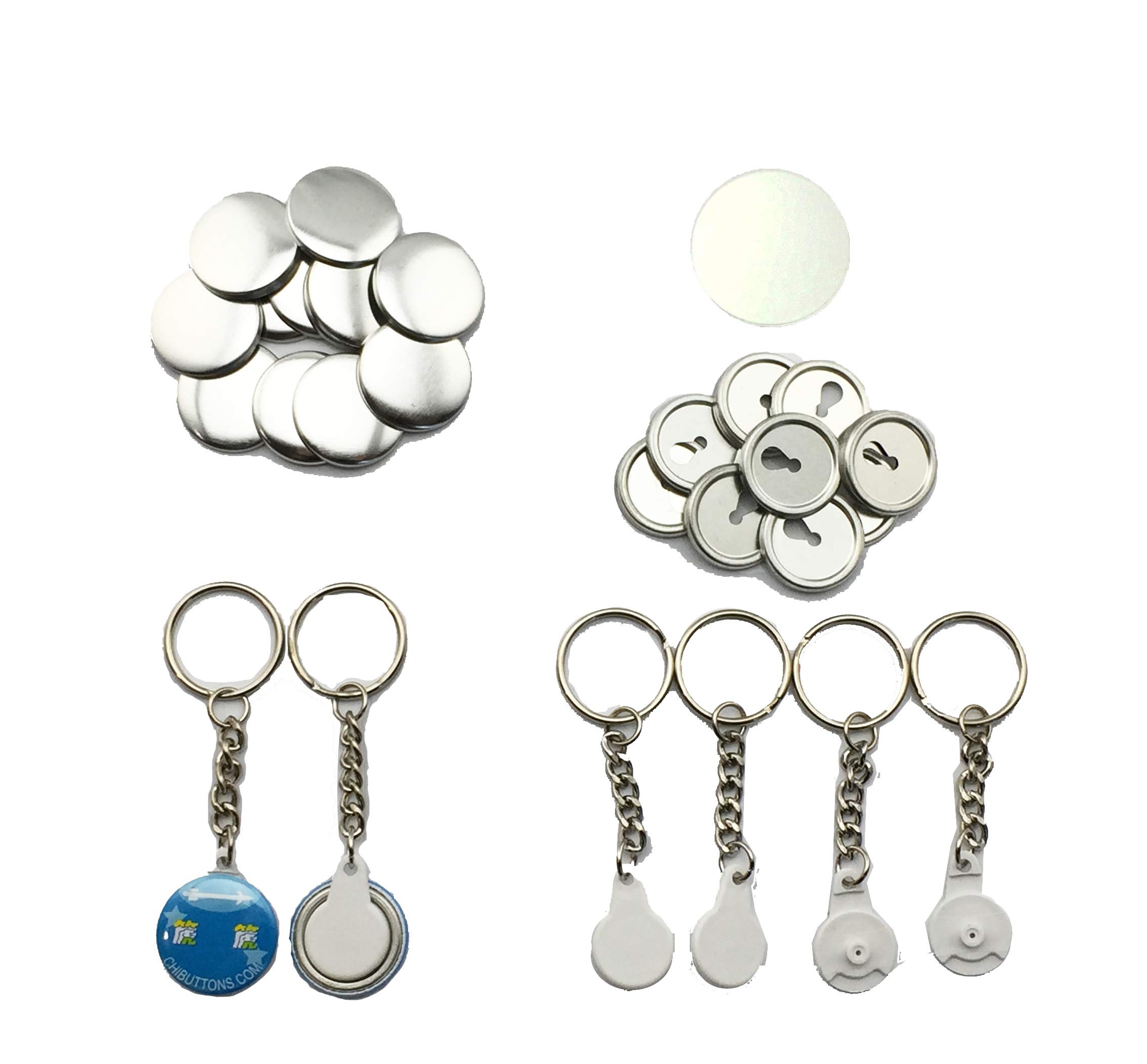 ChiButtons 25mm Versa-Back Keychain Round [Metric System] (100 Sets)