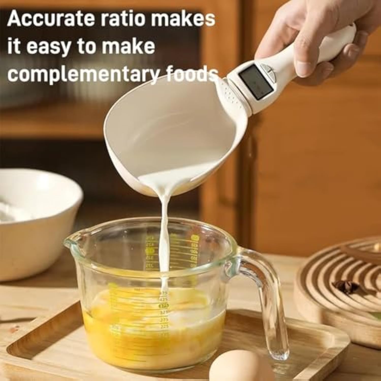 Electronic Measuring Spoon with Conversion, Adjustable Digital Measuring Spoon, Kitchen Food Measuring Scoop Scale, 800g / 0.1g High Precision, with LCD Screen, for Daily Meals and Dog Cat Food (2PCS)