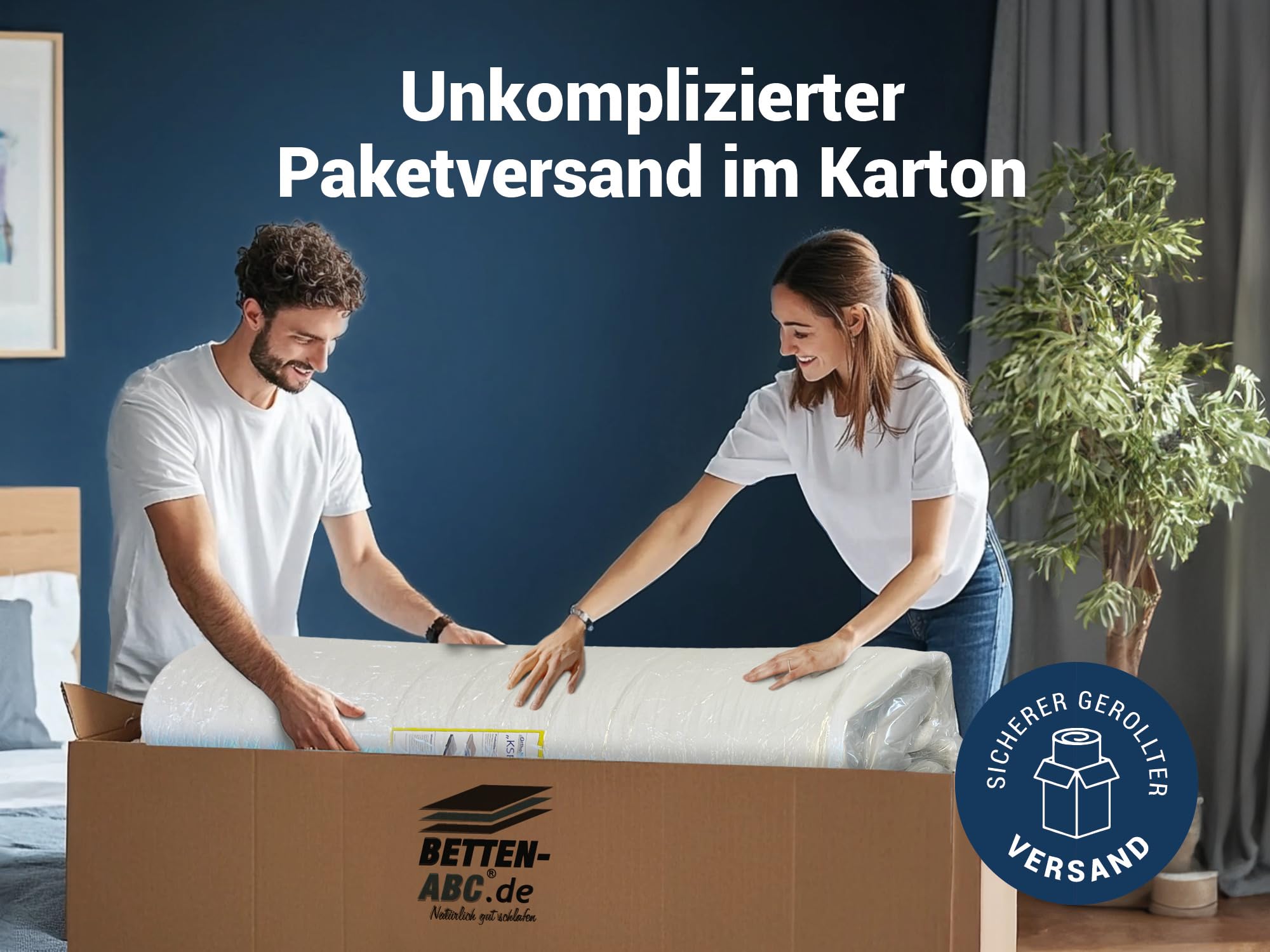 BettenABC - Matratze & Lattenrost (KSP-500) - 140x200 cm (H3) - 7-Zonen Matratze aus Kaltschaum mit passendem Lattenrost - Hypoallergen & Antibakteriell - Oeko-TEX® Zertifiziert - Lieferung per Paket